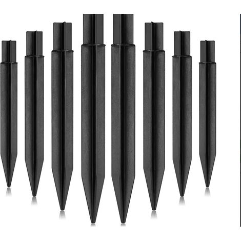 Kunststoff-erdspieße – Für Solar-gartenleuchten – Innendurchmesser 20,6 Bis 205,7 Mm – Höhe 21 Cm – Schwarz – 8 Stück