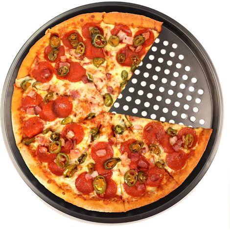 Perforierte Pizzapfanne – 30 Cm – Kohlenstoffstahl – Antihaftbeschichtung – Spülmaschinenfest – 1 Stück