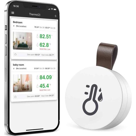 Temperatur- Und Feuchtigkeitssensor – Bluetooth 5.0 – Messbereich: -20 °c Bis 60 °c Und 0 Bis 100 % – Für Die Überwachung Zu Hause Und Im Professionellen Bereich – 1 Stück