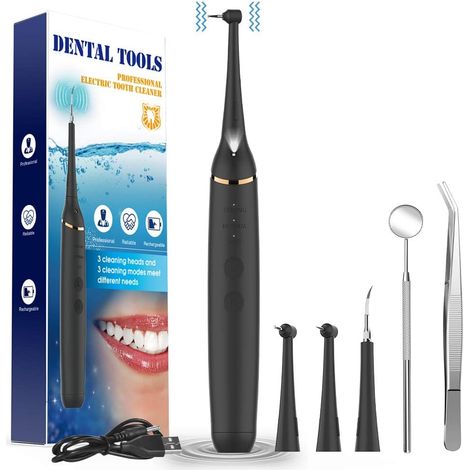Ultraschall-scaler – Frequenz 26.000–31.000 Vibrationen/min. – 3 Einstellbare Modi – 3 Austauschbare Aufsätze – Für Erwachsene Und Kinder – Komplettset ×1