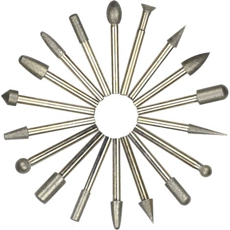 Diamantfräser – Körnung 180 – 6 Mm Schaft – Zum Schleifen, Polieren Und Gravieren Von Glas, Metall, Stein Und Keramik – 20er-packung