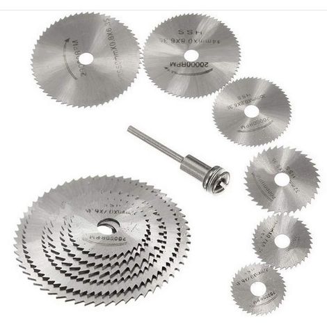 Kreissägeblatt – Schnellarbeitsstahl (hss) – Für Rotationswerkzeuge – Durchmesser 22, 25, 32, 35, 44, 50 Mm – Maximale Drehzahl 20.000 U/min – 7er-pack