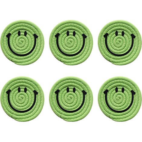 Geflochtene Untersetzer – Aus Saugfähiger Naturbaumwolle – Für Tassen, Becher Und Gläser – 10 Cm Durchmesser – Mit Fröhlichem Motiv – 4er-set