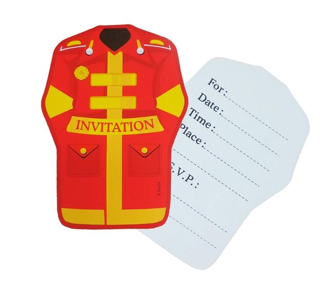 Einladungen Für Die Feuerwehr, 6 Stück.