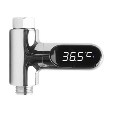 Wasserzähler Für Duscharmatur – Led-temperaturanzeige – Durchflussgesteuerte Technologie – 360° Drehbarer Bildschirm