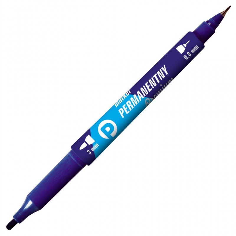 Hochwertiger Permanentmarker. 2 Blaue Spitzen.