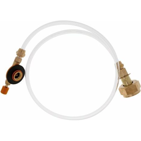 Gasaufblasadapter – Gasanschlüsse Aus Messing Und Edelstahl – Transparenter Hochdruckschlauch – Propangasaufblasung