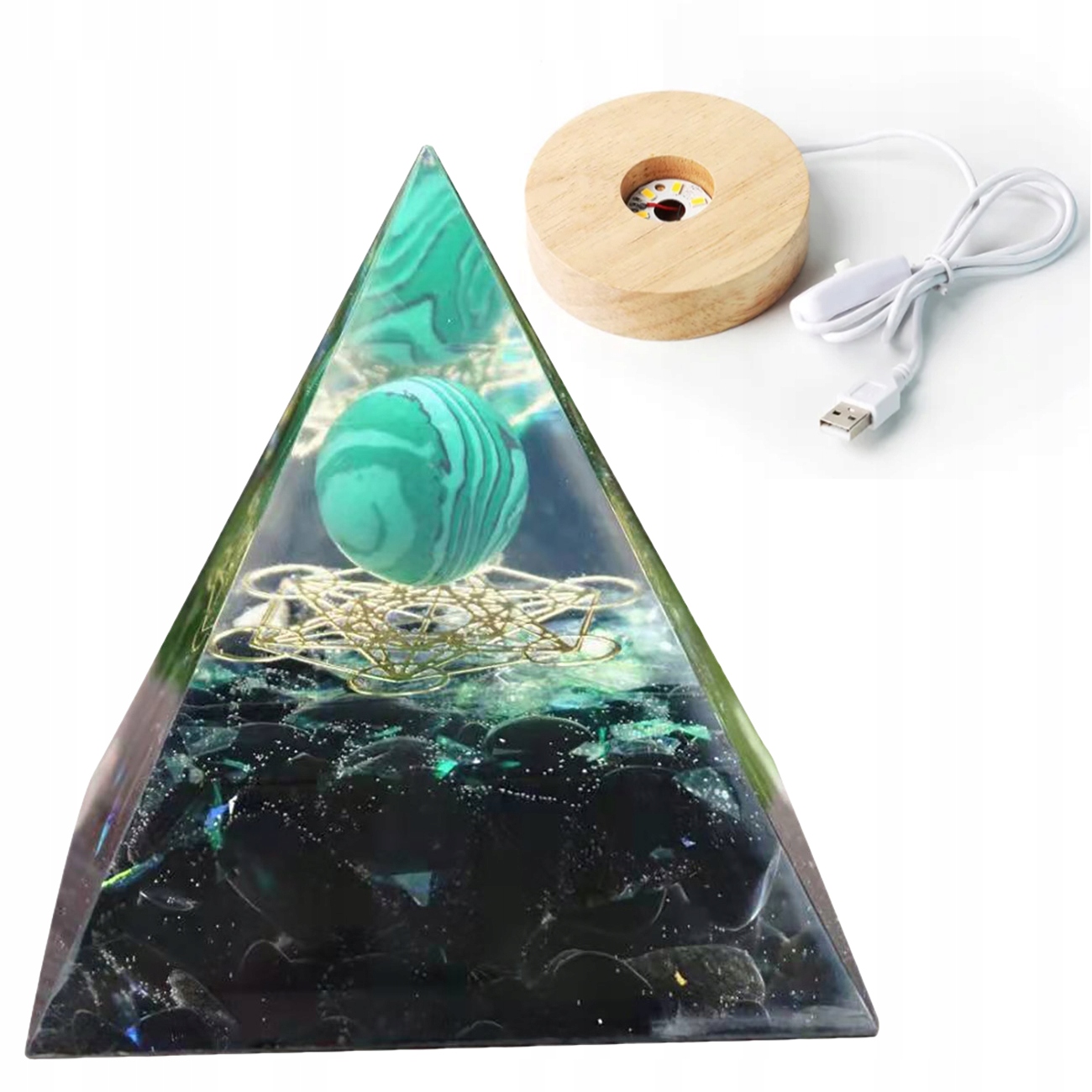 Pyramidenförmige Lampenleuchte Mit Kristallsteinen, Amulett, Led-sockel, 5 Cm