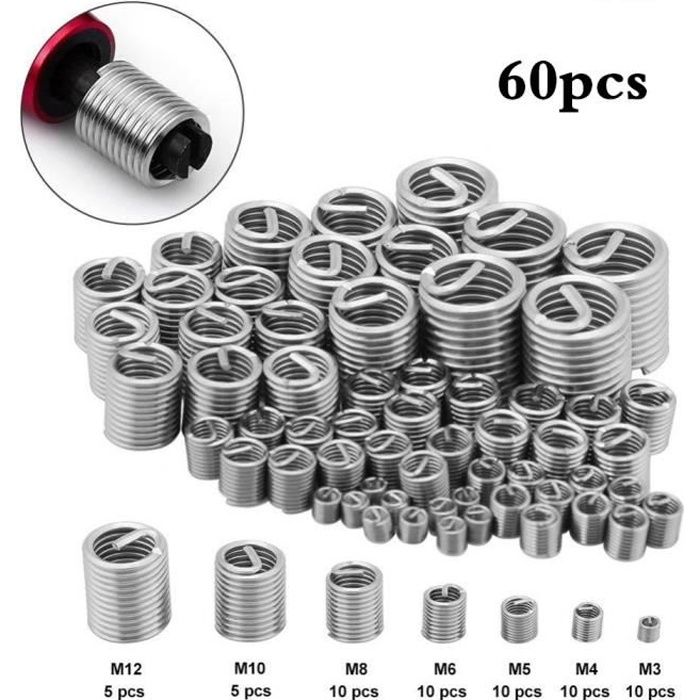 Gewindereparaturset – Helicoil – 60-teilig – M3 Bis M12 – Metall