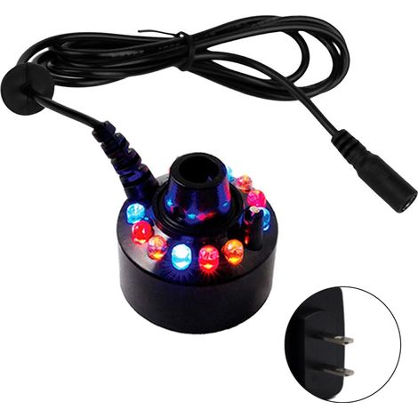Ultraschall-vernebler – 300 Ml/h – Für Teich, Springbrunnen, Aquarium – Dekorativer Nebeleffekt – 12 Mehrfarbige Leds – 1 Stück