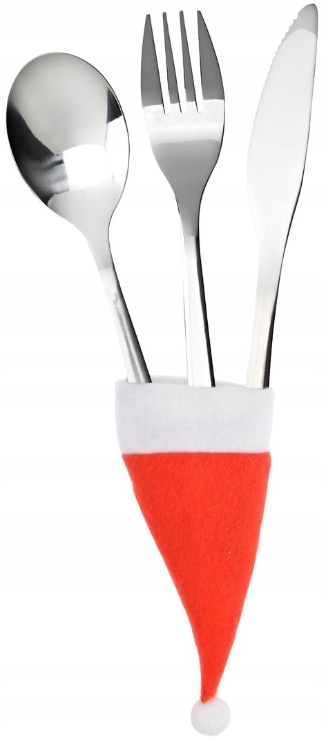 Weihnachtsbesteckkasten Mit Weihnachtsmannmütze, 6-teilig.