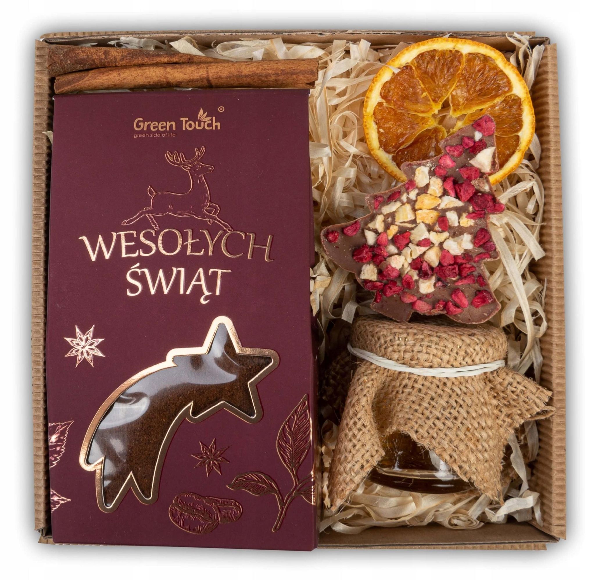 Geschenkset Zum Nikolaustag Mit Kaffee, Honig Und Pralinenschachtel Zu Weihnachten