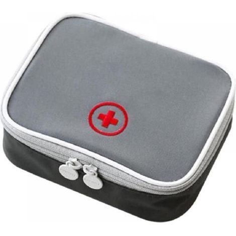 Mini-reiseapotheke, Leerer Erste-hilfe-kasten, Wasserdichte Reiseapotheke, Leere Reiseapotheke Für Tabletten, Medikamente Und Verbandsmaterial, 13 X 10 X 4 Cm – Grau