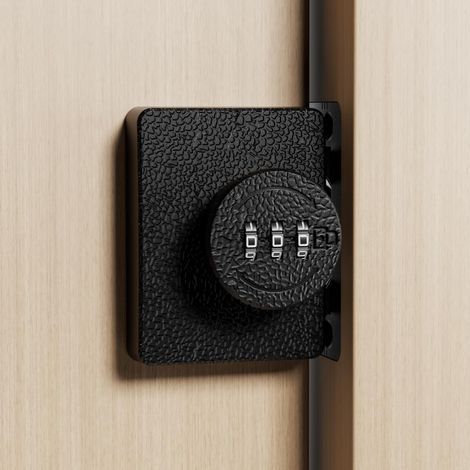 3-stelliges Schlüsselloses Schrankschloss Für Dreh-/schiebetüren, Schubladen, Schränke, Spinde, Holzkisten Mit Haken (schwarz, 90 Grad)