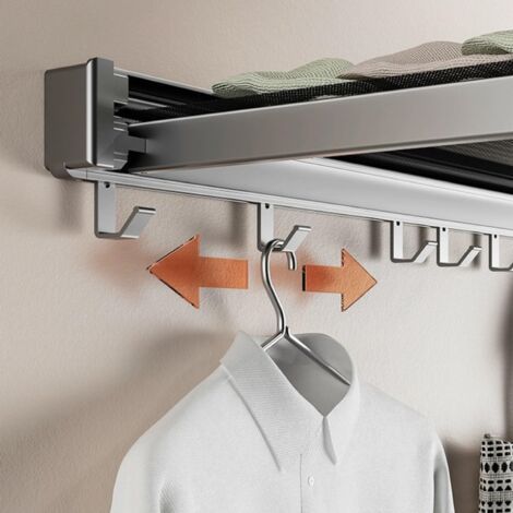 Wandmontierter, Klappbarer Wäscheständer Aus Aluminium – Tragkraft 20 Kg – Trockennetz 37 X 44 Cm – Für Bad Und Balkon