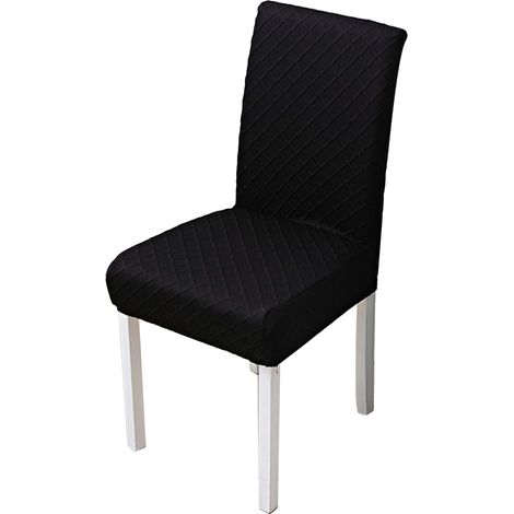 Stuhlhussen – Elastisch – Rautenmuster – Schwarz – Für Küche Und Esszimmer – 2er-set
