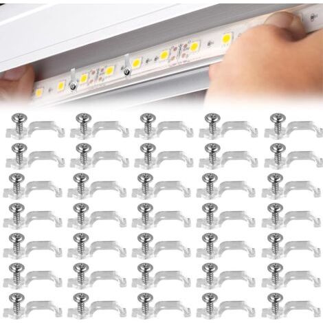 10-mm-led-streifen-befestigungsclips – 50er-pack – Einfache Und Unauffällige Installation – Hitzebeständig Und Feuerfest