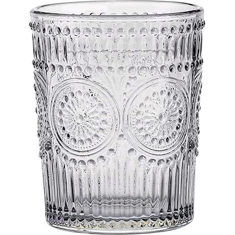 Wasserglas – 300 Ml – Saft- Und Trinkglas – Vintage-stil Mit Geprägtem Muster – 6er-set