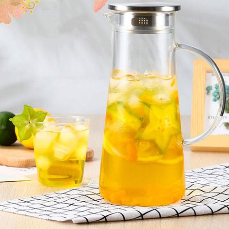Glaskessel – Borosilikatglas – 2,5 L Fassungsvermögen – Für Säfte Und Aufgüsse – Maße: 11,5 X 11,5 X 24,5 Cm – 1 Stück