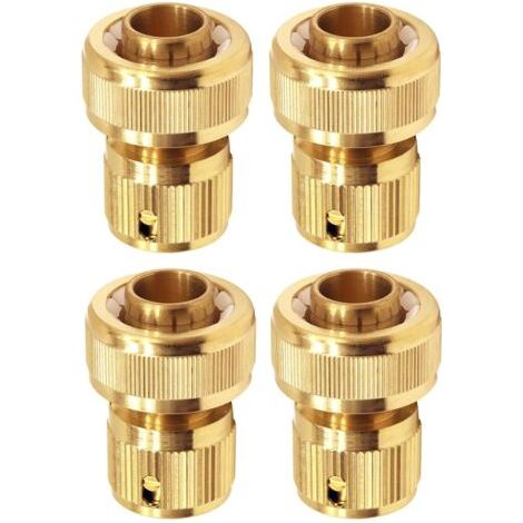 Set Mit 4 Messing-schlauchverschraubungen 19 Mm (3/4"): Adapter Für Wasserhahn-schlauchverschraubungen, Zum Anschluss Von Gartengeräten, Schlauchverschraubungen