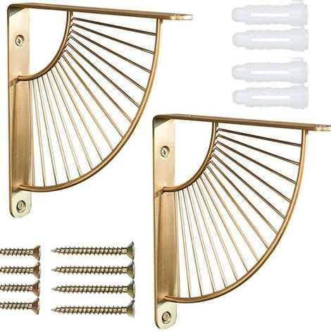 Messing-regalträger, Hochwertige Regalträger – Wandregalhalterung Mit Befestigungswinkeln – 2er-set, 90°-eisen-trägerrahmen Für Wandregale