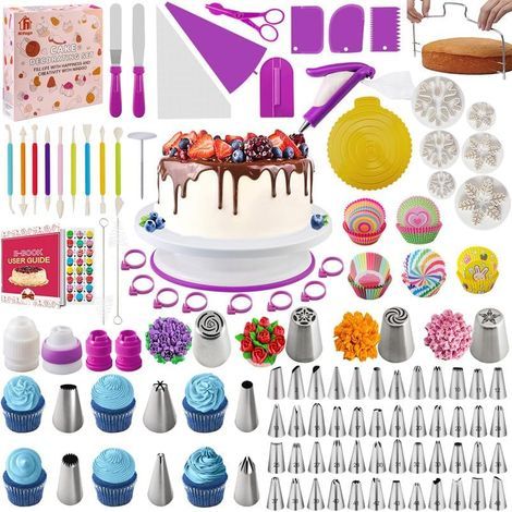 301-teiliges Gebäckset Mit Spritztüllen, Backzubehör, Drehteller, Spritzbeutel Und Cupcake-förmchen