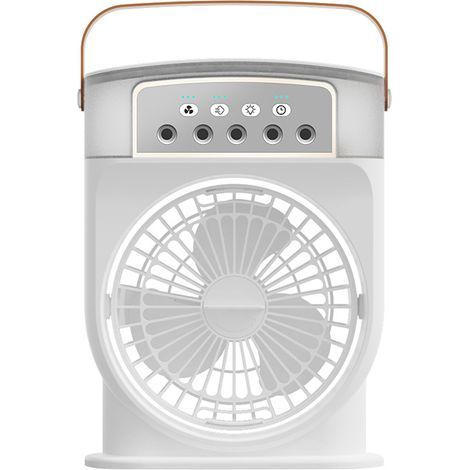 4-in-1 Tragbare Mini-klimaanlage, Mini-ventilator Mit Wasserkühler, Leise, Schlauchlose Verdunstung, Wiederaufladbar, Typ-c-luftbefeuchter Mit Timer (weiß) [energieeffizienzklasse A+++]