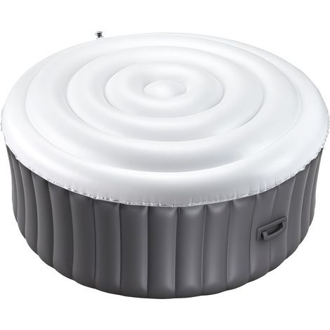 Runde, Aufblasbare Whirlpoolabdeckung 165 Cm, Wetter- Und Wasserdichte Schutzhülle Aus Pvc, Wärmeisolierend, Einfache Montage, Für Den Außenbereich (garten), Weiß