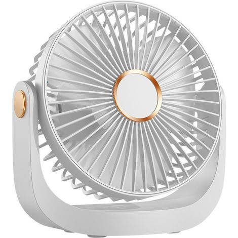 Tischventilator Mit Nachtlicht, Tragbarer, Leiser Ventilator Mit Usb-akku, 360°-drehung, 5 Geschwindigkeitsstufen