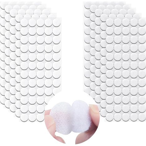 20 Mm Selbstklebende Klettpunkte, 600 Stück, Runde Und Weiße Selbstklebende Klettverschlüsse, Ideal Für Schule, Unterrichtsmaterialien Und Zuhause.