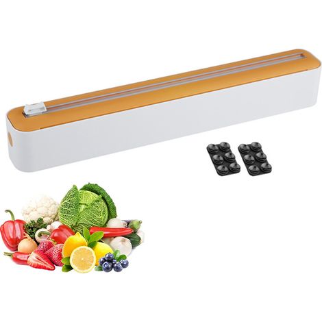 Lebensmittelverpackungsspender – Verstellbarer Saugnapf – Integrierter Folienschneider – Geeignet Für Stretchfolie, Alufolie Und Backpapier – 16 Bis 30 Cm – 1 Stück