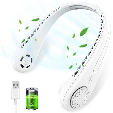 Nackenventilator – Ohne Rotorblätter – 1600-mah-akku – 3 Geschwindigkeitsstufen – Einstellbar – Abs Und Silikon – Für Büro, Outdoor Und Reisen – 1 Stück