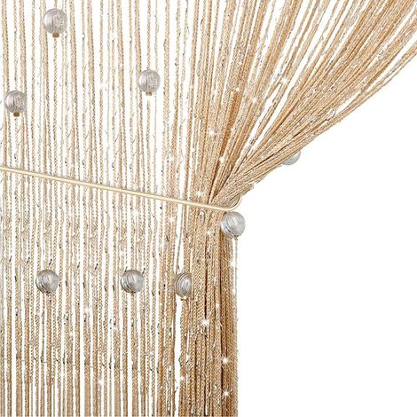 Perlenbesetzter Türvorhang – 90 X 200 Cm – Raumteiler Und Dekoratives Moskitonetz – Weiß