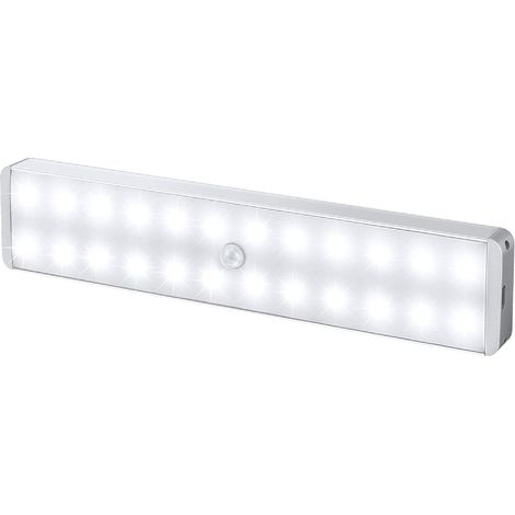 Led-lichtleiste – 24 Leds – 150 Lumen – Bewegungsmelder – Usb-aufladbar – Kabellos – Für Küchenschränke, Treppenhäuser, Flure – 3er-pack