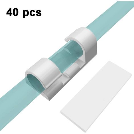 Kabelbinder – Selbstklebende Kabelclips Für Tv-, Computer-, Usb- Und Netzwerkkabel – Weiß – 40 Stück