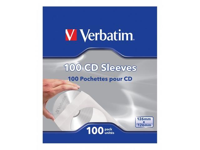 Verbatim Cd/dvd-papierhüllen Mit Sichtfenster, 100er-packung