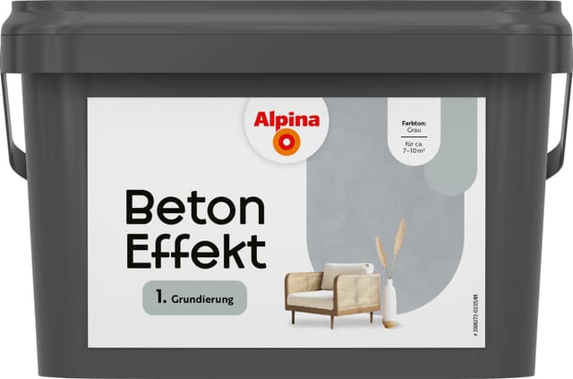 Alpina Grundierung für Effektfarben Beton grau 2,5 L Grundierung