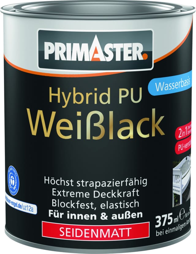 Primaster Hybrid PU-Weißlack weiß seidenmatt 375 ml Lack