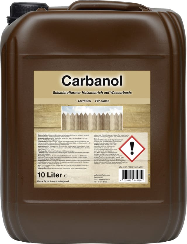 Holzschutzlasur Carbanol 10 L braun Holzschutzlasur