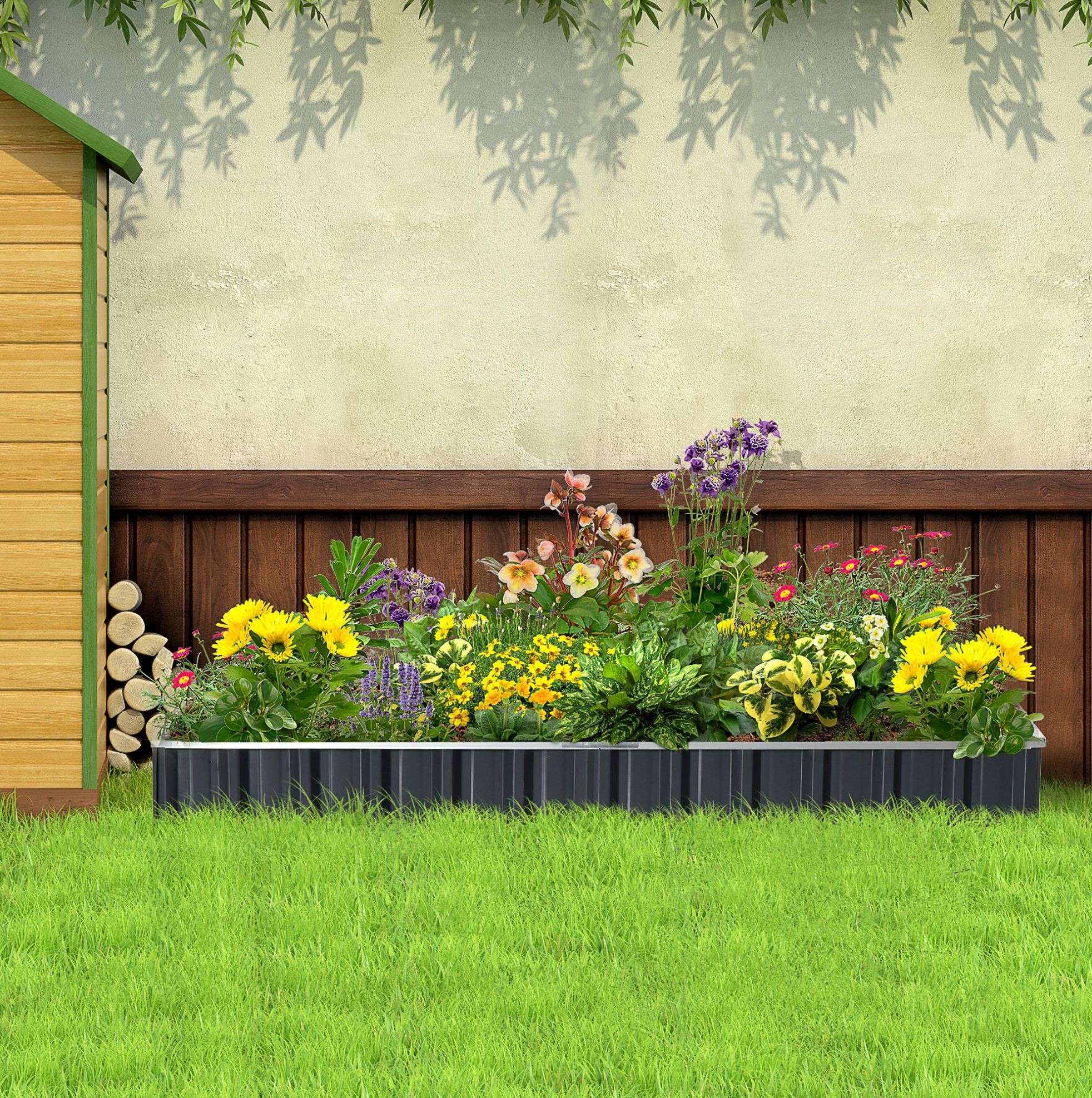 Hochbeet Aus Stahl 258 X 90 X 30 Cm Dunkelgrau Havrya