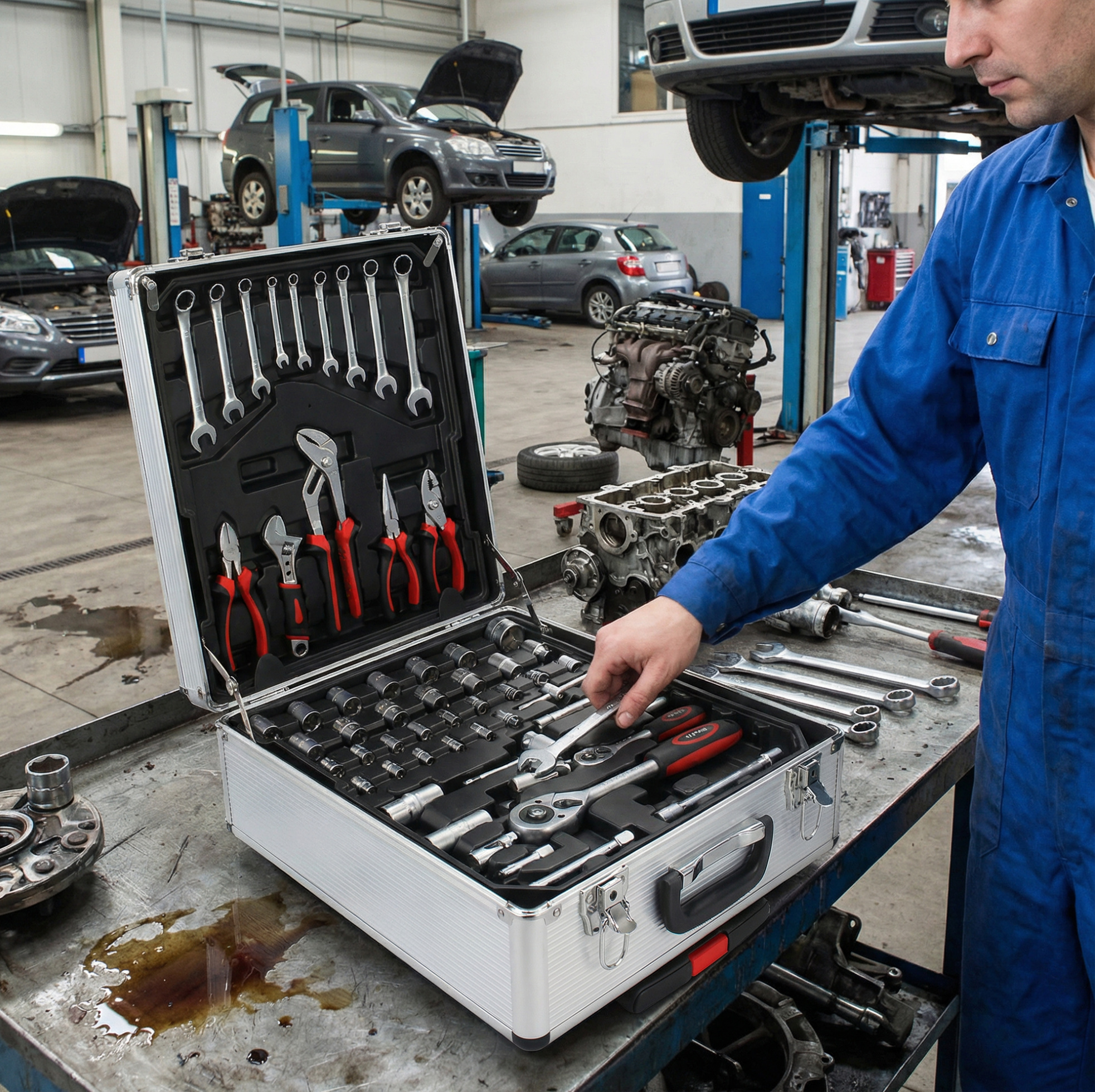 Rollbare Werkzeugbox Aus Aluminium Und Kunststoff, Silber Havrya