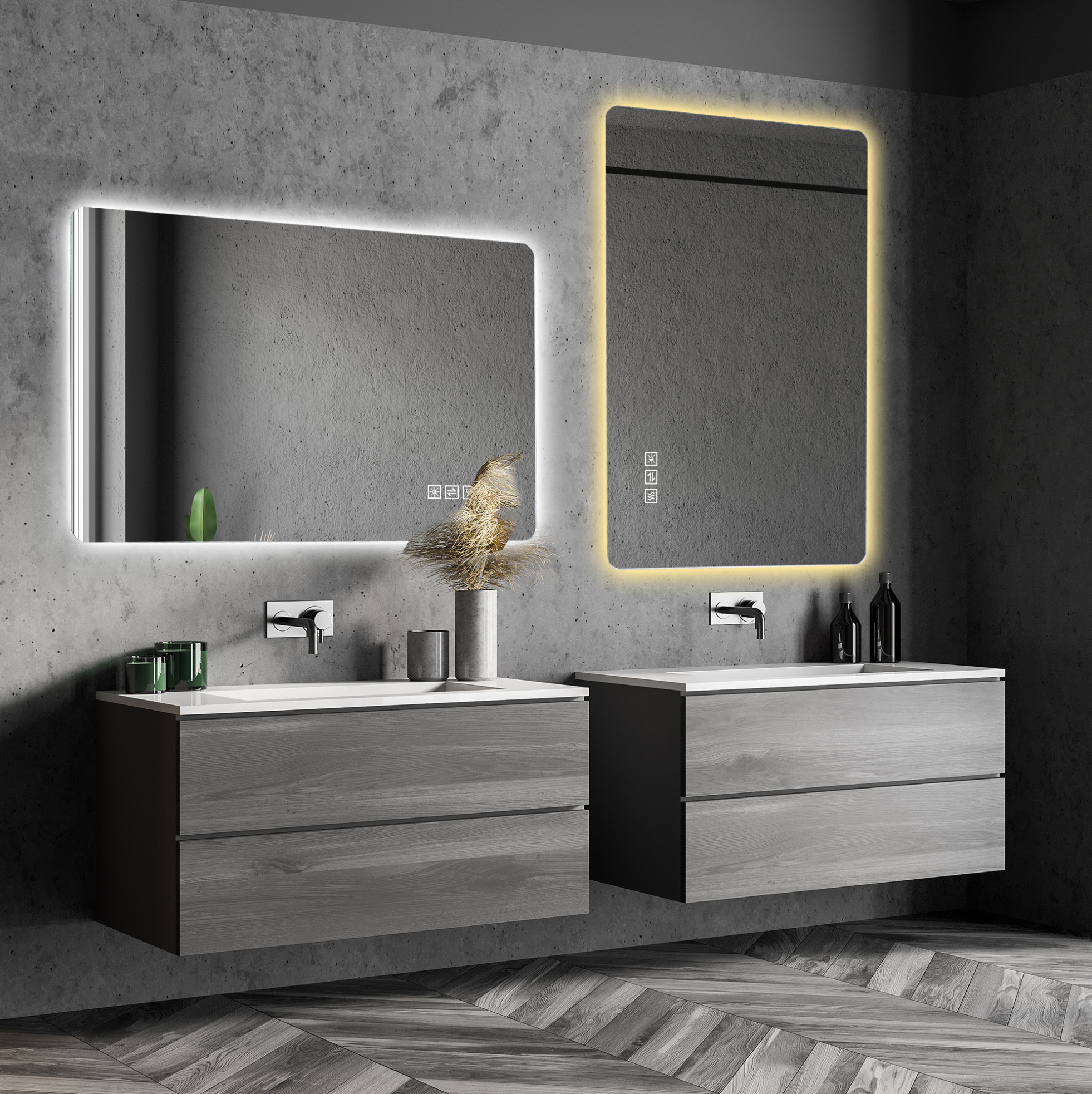 Led-badezimmerspiegel 60 X 100 Cm, Beschlagfrei, 3 Lichtfarben, Dimmbar, Memory, Ip44 Havrya