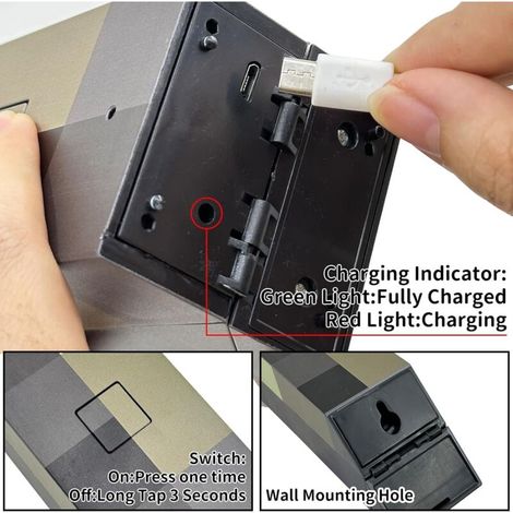Klvgtifs Pu - Wand-nachtlichter Mit Filmfiguren, Wand-taschenlampe, 7 Farben, Usb-aufladbar, 3d-nachttischlampe Für Kinder, Cosplay-geschenk [energieklasse B]