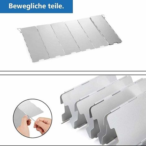 Klvgtifs Pu -inhhub Windschutz Faltbarer Aluminium-gaskocher Winddichter Campingkocher Mit 10 Aluminiumlamellen, Windschutz Für Campingkocher Und Grill - Inhhu