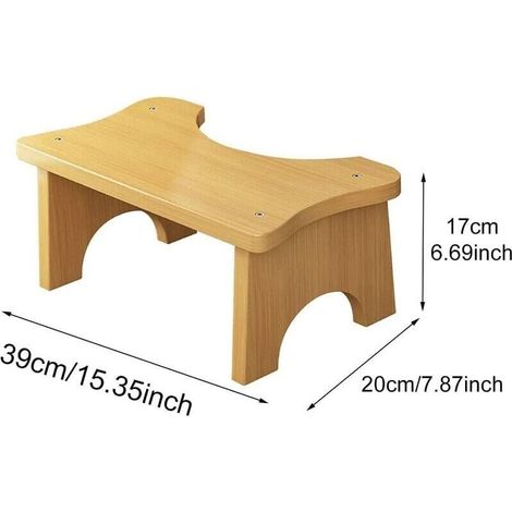 Klvgtifs Pu – Bambus-toilettenhocker, Hocktoilettenhocker, Toilettentritthocker Aus Holz, Bambus-toilettenhocker Für Kinder, C-förmiger Bambus-toilettenhocker