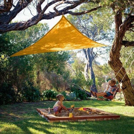 Klvgtifs Pu - Sonnensegel, Schattierungstuch, Dreieckssegel, Markise, Wasserdichtes Gewebe, Uv-schutz, Strapazierfähig Und Atmungsaktiv, Für Garten, Terrasse, Balkon (orange, 4 X 4 X 4 M)