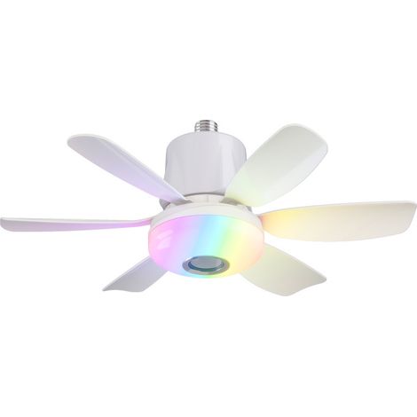 Klvgtifs Pu - 30-w-deckenventilator, E27-fassung, Dimmbare Led-beleuchtung, 3 Geschwindigkeitsstufen, 6 Flügel, Geeignet Für Schlaf- Und Wohnzimmer