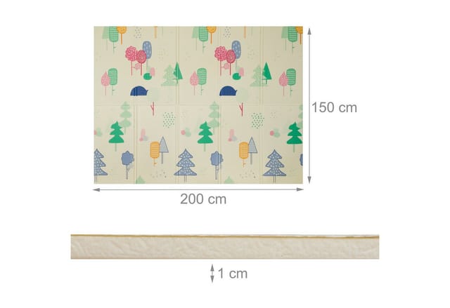 Relaxdays Spielmatte, faltbare Kindermatte, Wolken & Sterne, 200 x 150 cm, XPE-Schaumstoffmatte, Krabbelmatte Baby, bunt