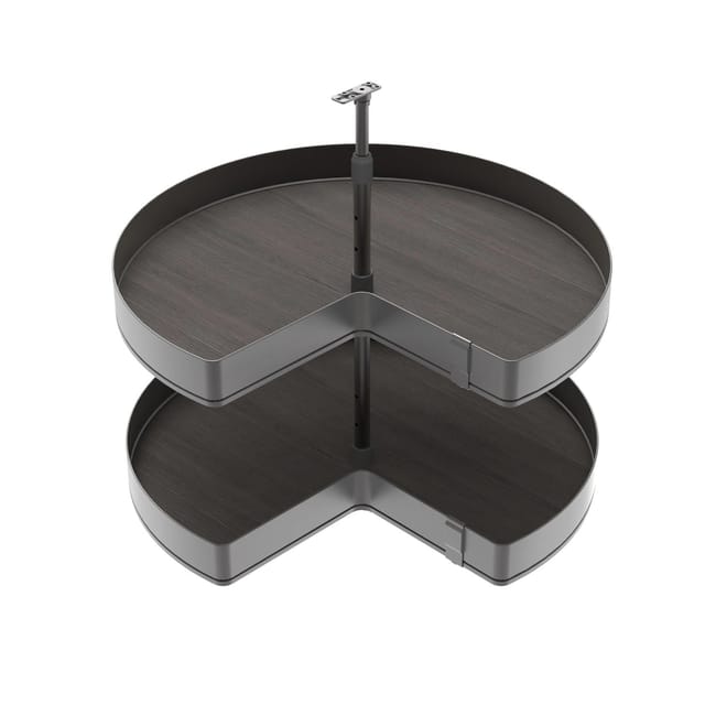 Emuca Satz Harmony drehbare Ablagen 3/4, Modulbreite 800mm, höhenverstellbar, Stahl und Holz, Anthrazitgrau