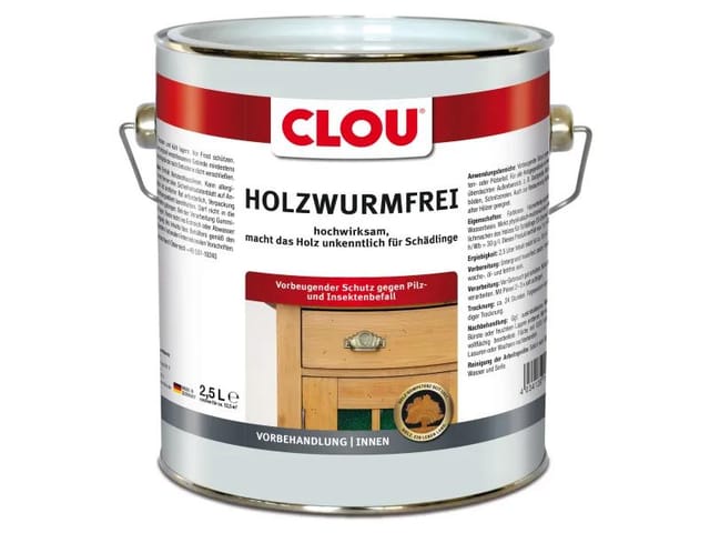Clou Holzschutz Holzwurmfrei 2,5 L Holzschutzlasur